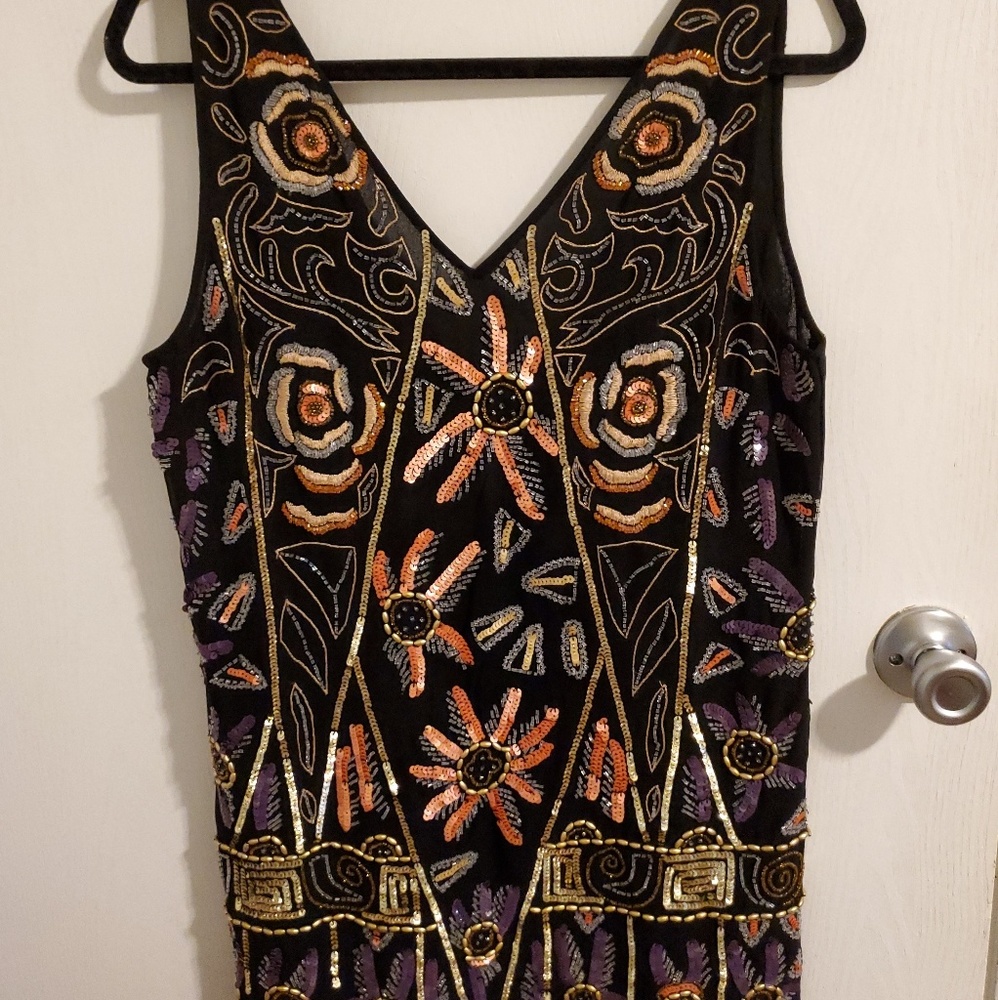 Free People beautiful beaded shift dress XS